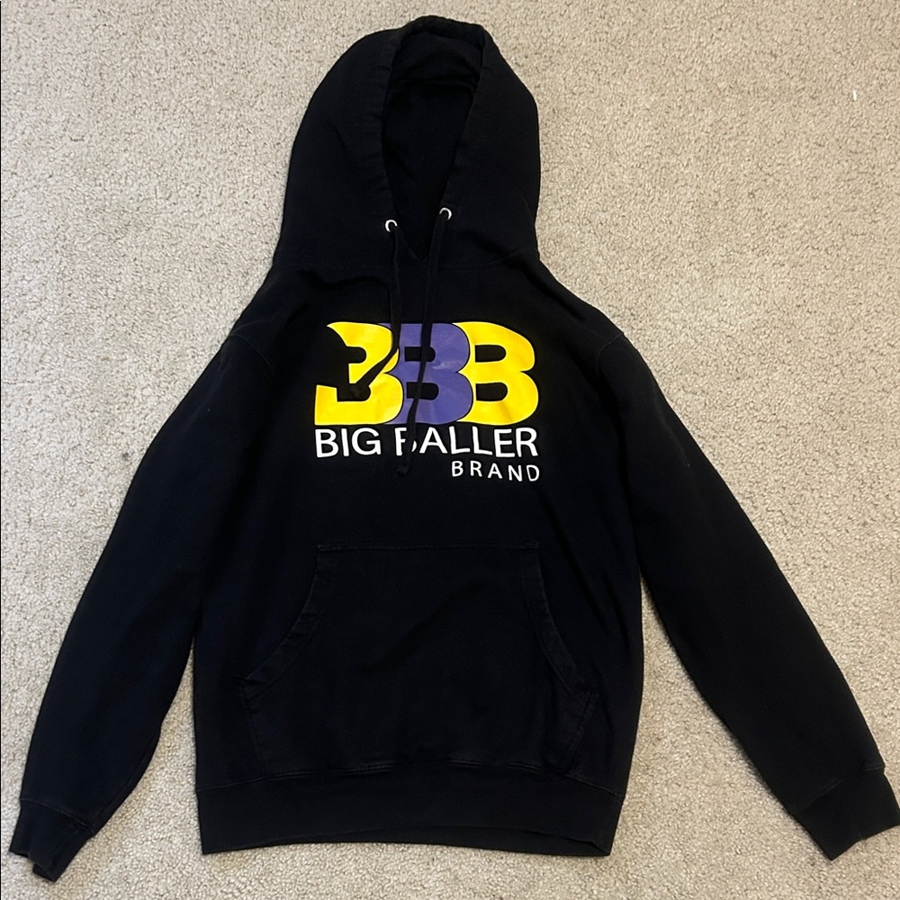 Black Hoodie with Purple and Yellow Logo